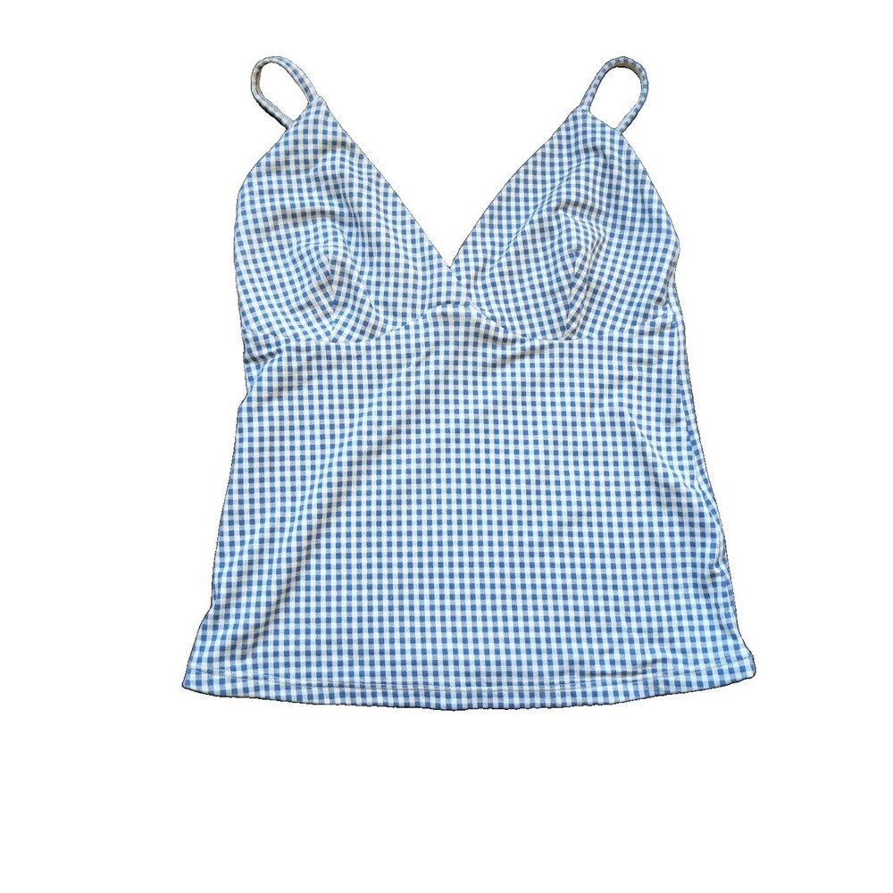 Klassy. Triangle Cami Tank Gingham Modal Blend Adjustable Strap Casual XS